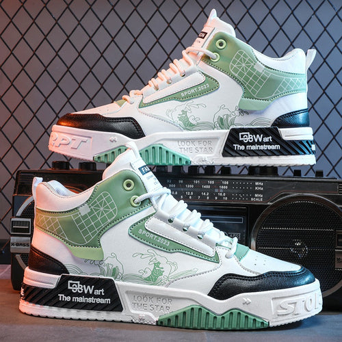 Men’s High-Top Casual Sneakers – Breathable Summer Sports Shoes, Lightweight & Easy Wear Trendy Street Style